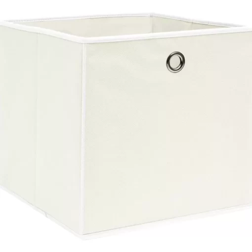 vidaXL Household Supplies* Storage Boxes 4 Pcs White 12.6"X12.6"X12.6" Fabric