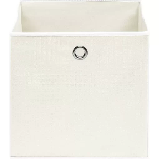 vidaXL Household Supplies* Storage Boxes 4 Pcs White 12.6"X12.6"X12.6" Fabric