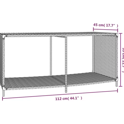 vidaXL Pool & Spa* Storage Shelves 2 Pcs Black Poly Rattan