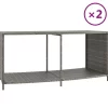 vidaXL Pool & Spa* Storage Shelves 2 Pcs Gray Poly Rattan