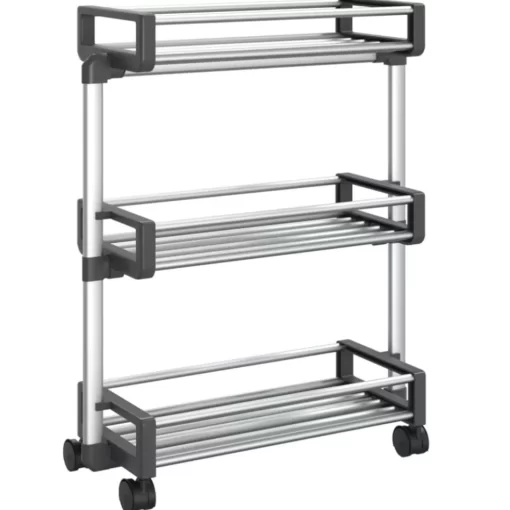 vidaXL Household Supplies* Storage Trolley 23.2"X7.9"X29.5" Aluminum