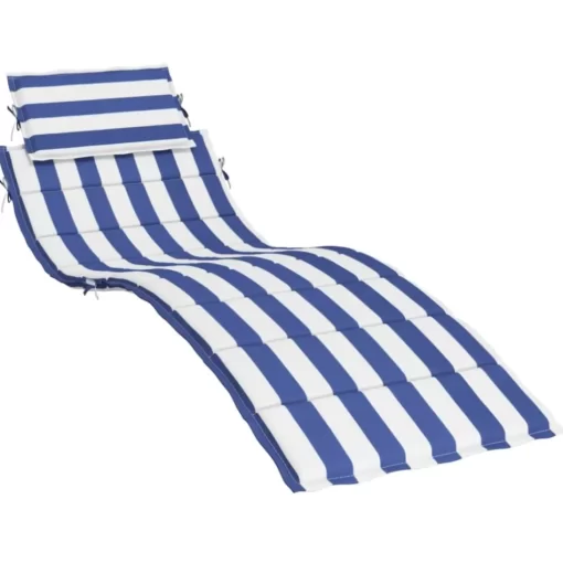 vidaXL Decor* Sun Lounger Cushion Blue&White Stripe Oxford Fabric