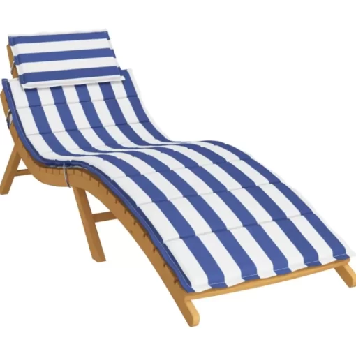 vidaXL Decor* Sun Lounger Cushion Blue&White Stripe Oxford Fabric