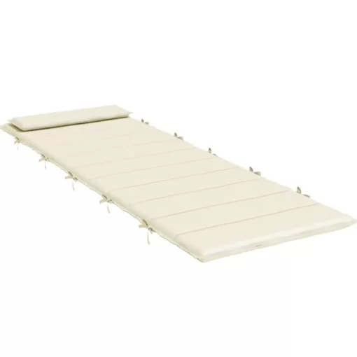 vidaXL Decor* Sun Lounger Cushion Cream 70.9"X23.6"X1.2" Oxford Fabric