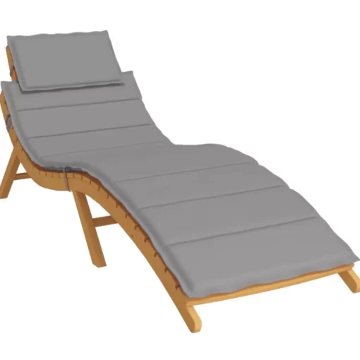 vidaXL Decor* Sun Lounger Cushion Gray 73.2"X22.8"X1.2" Oxford Fabric