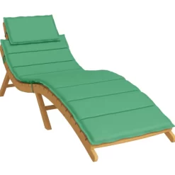 vidaXL Decor* Sun Lounger Cushion Green 73.2"X22.8"X1.2" Oxford Fabric