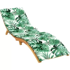 vidaXL Decor* Sun Lounger Cushion Leaf Pattern 78.7"X19.7"X1.2" Fabric