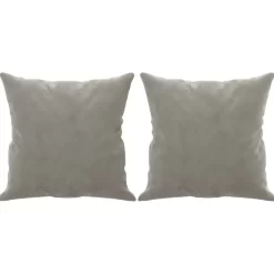 vidaXL Decor* Throw Pillows 2 Pcs Light Gray 15.7"X15.7" Velvet