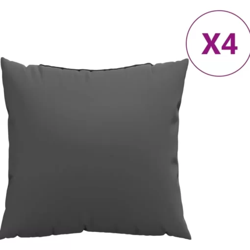 vidaXL Decor* Throw Pillows 4 Pcs Anthracite 15.7"X15.7" Fabric