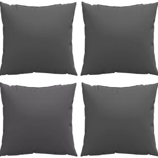 vidaXL Decor* Throw Pillows 4 Pcs Anthracite 15.7"X15.7" Fabric