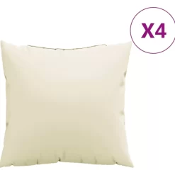 vidaXL Decor* Throw Pillows 4 Pcs Cream 15.7"X15.7" Fabric