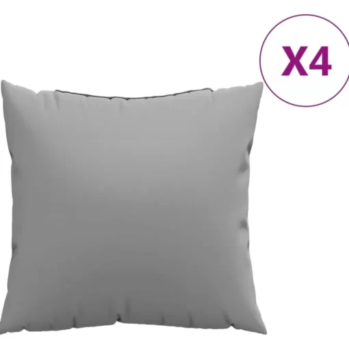 vidaXL Decor* Throw Pillows 4 Pcs Gray 15.7"X15.7" Fabric