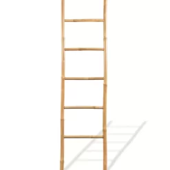 vidaXL Bathroom Accessories* Towel Ladder With 5 Rungs Bamboo 59"