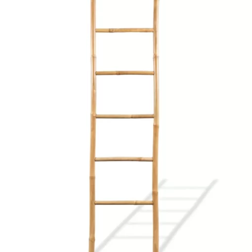 vidaXL Bathroom Accessories* Towel Ladder With 5 Rungs Bamboo 59"