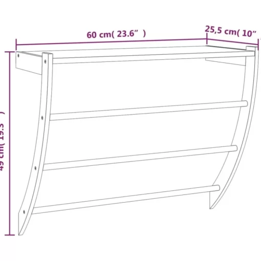 vidaXL Bathroom Accessories* Towel Rack 23.6"X10"X19.3" Solid Wood Walnut