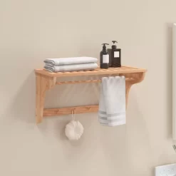 vidaXL Bathroom Accessories* Towel Rack 23.6"X11.8"X13.8" Solid Wood Walnut