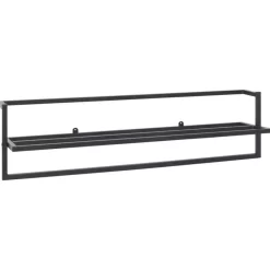 vidaXL Bathroom Accessories* Towel Rack Black 37.4"X9.8"X8.7" Iron