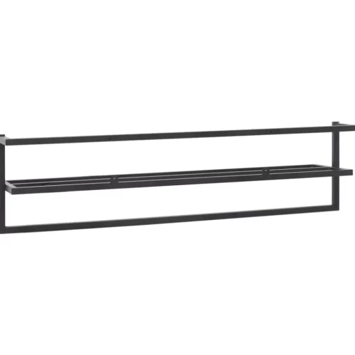 vidaXL Bathroom Accessories* Towel Rack Black 37.4"X9.8"X8.7" Iron