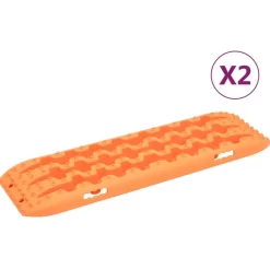 vidaXL Emergency Preparedness* Traction Boards 2 Pcs Orange 41.7"X12"X2.8" Nylon