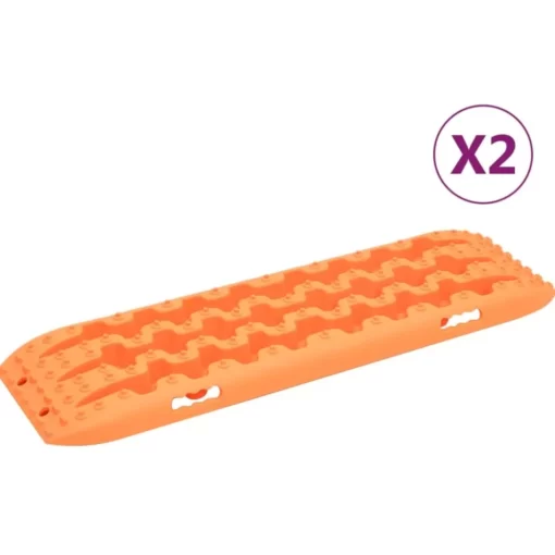 vidaXL Emergency Preparedness* Traction Boards 2 Pcs Orange 41.7"X12"X2.8" Nylon