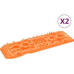 vidaXL Emergency Preparedness* Traction Boards 2 Pcs Orange 42.1"X12.2"X2.8" Nylon