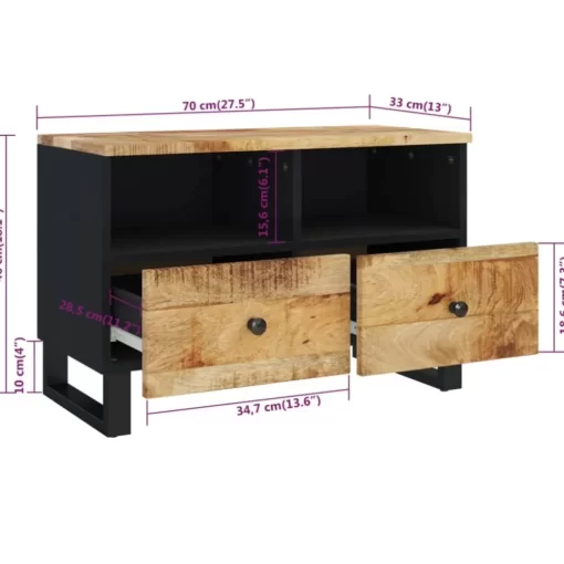 vidaXL Tv Benches & Tv Stands* Tv Stand 27.6"X13"X18.1" Solid Wood Mango