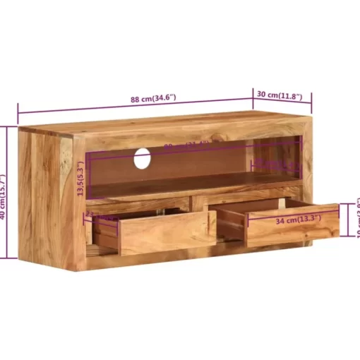 vidaXL Tv Benches & Tv Stands* Tv Stand 34.6"X11.8"X15.7" Solid Wood Acacia