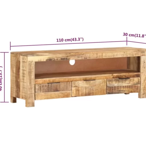 vidaXL Tv Benches & Tv Stands* Tv Stand 43.3"X11.8"X15.7" Rough Mango Wood