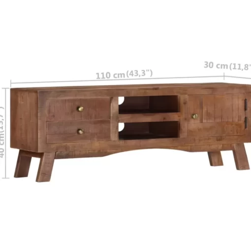 vidaXL Tv Benches & Tv Stands* Tv Stand 43.3"X11.8"X15.7" Rough Mango Wood