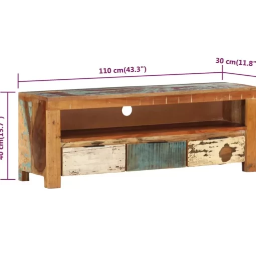 vidaXL Tv Benches & Tv Stands* Tv Stand 43.3"X11.8"X15.7" Solid Wood Reclaimed