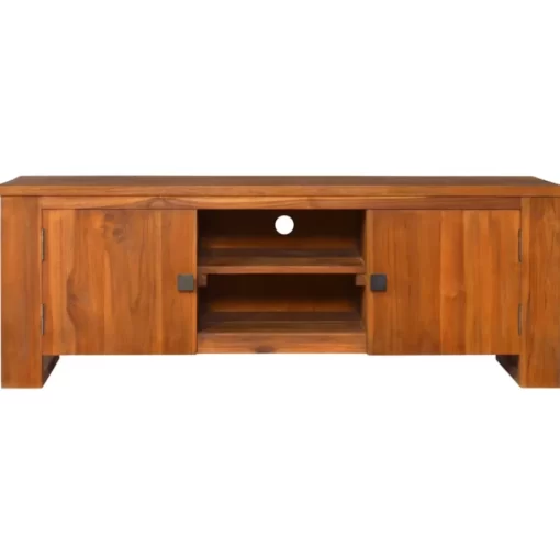 vidaXL Tv Benches & Tv Stands* Tv Stand 43.3"X11.8"X15.7" Solid Wood Teak