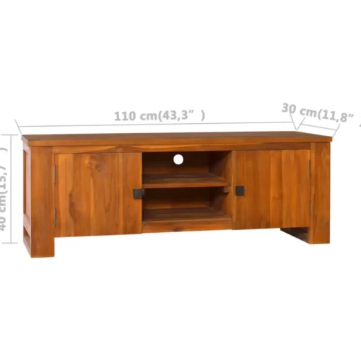 vidaXL Tv Benches & Tv Stands* Tv Stand 43.3"X11.8"X15.7" Solid Wood Teak