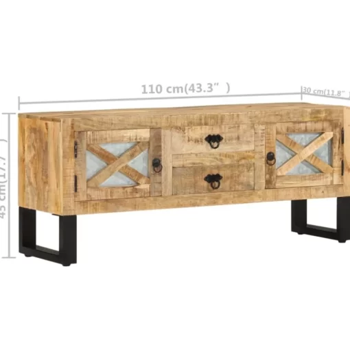 vidaXL Tv Benches & Tv Stands* Tv Stand 43.3"X11.8"X17.7" Rough Mango Wood