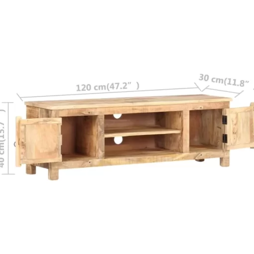 vidaXL Tv Benches & Tv Stands* Tv Stand 47.2"X11.8"X15.7" Rough Mango Wood