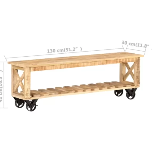 vidaXL Tv Benches & Tv Stands* Tv Stand 51.2"X11.8"X16.5" Rough Mango Wood