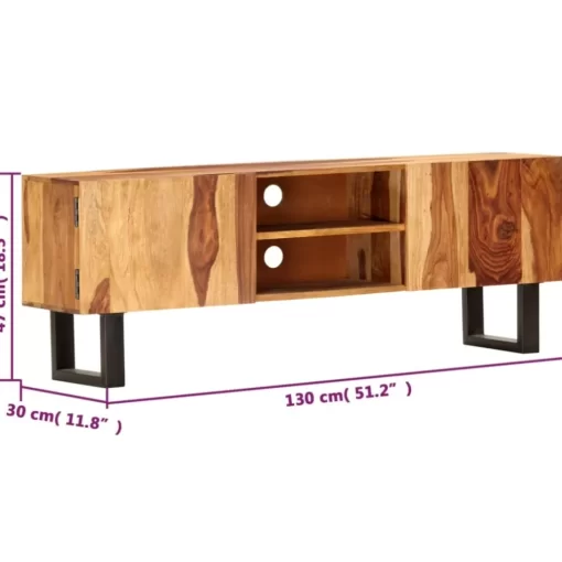 vidaXL Tv Benches & Tv Stands* Tv Stand 51.2"X11.8"X18.5" Solid Wood Sheesham