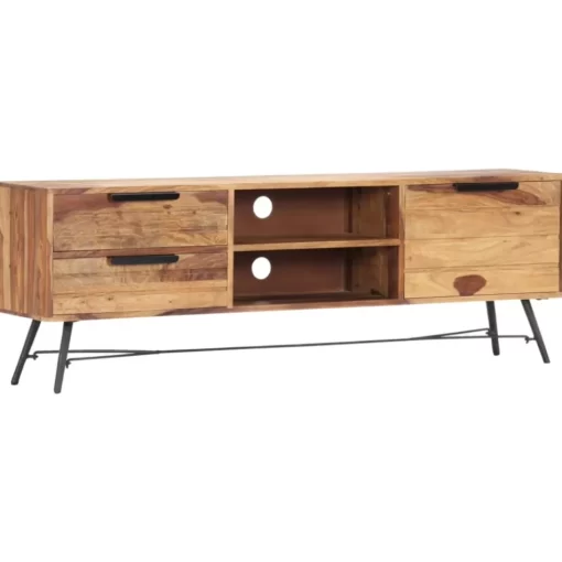 vidaXL Tv Benches & Tv Stands* Tv Stand 55.1"X11"X18.5" Solid Wood Sheesham