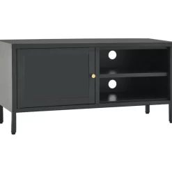 vidaXL Tv Benches & Tv Stands* Tv Stand Anthracite 35.4"X11.8"X17.3" Steel And Glass