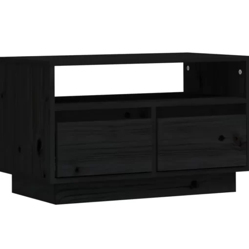 vidaXL Tv Benches & Tv Stands* Tv Stand Black 23.6"X13.8"X14.6" Solid Wood Pine