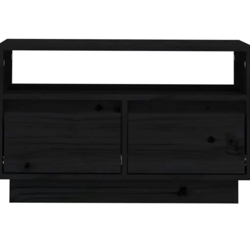 vidaXL Tv Benches & Tv Stands* Tv Stand Black 23.6"X13.8"X14.6" Solid Wood Pine