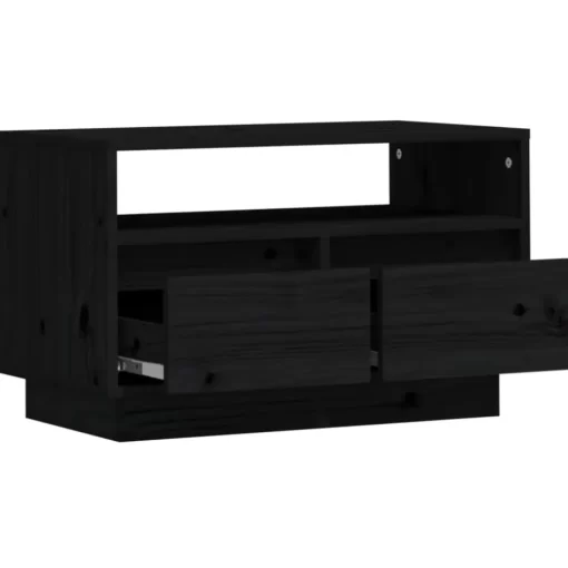 vidaXL Tv Benches & Tv Stands* Tv Stand Black 23.6"X13.8"X14.6" Solid Wood Pine