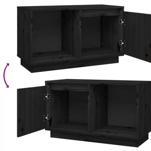 vidaXL Tv Benches & Tv Stands* Tv Stand Black 29.1"X13.8"X17.3" Solid Wood Pine