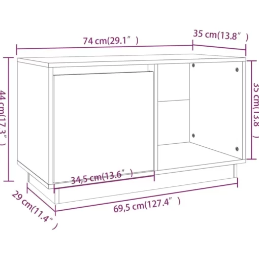 vidaXL Tv Benches & Tv Stands* Tv Stand Black 29.1"X13.8"X17.3" Solid Wood Pine