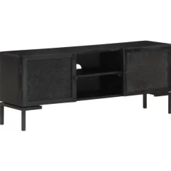 vidaXL Tv Benches & Tv Stands* Tv Stand Black 45.3"X11.8"X18.1" Solid Wood Mango