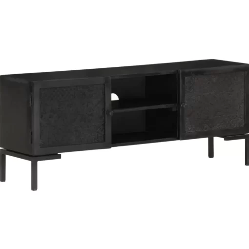 vidaXL Tv Benches & Tv Stands* Tv Stand Black 45.3"X11.8"X18.1" Solid Wood Mango