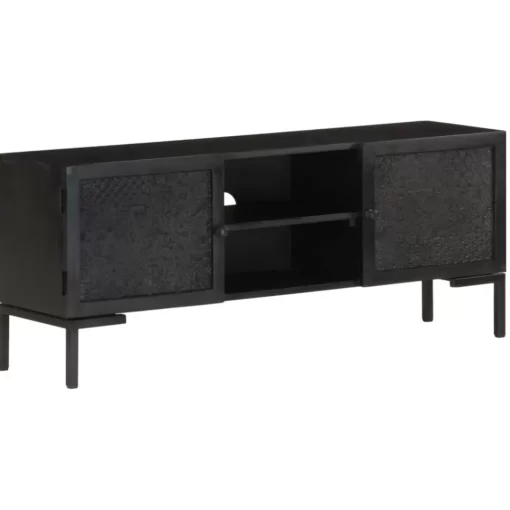 vidaXL Tv Benches & Tv Stands* Tv Stand Black 45.3"X11.8"X18.1" Solid Wood Mango