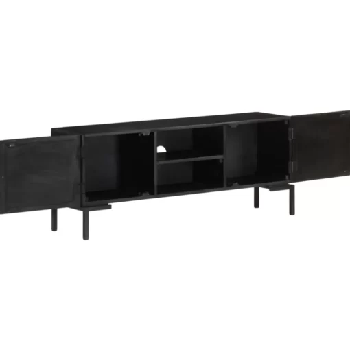 vidaXL Tv Benches & Tv Stands* Tv Stand Black 45.3"X11.8"X18.1" Solid Wood Mango