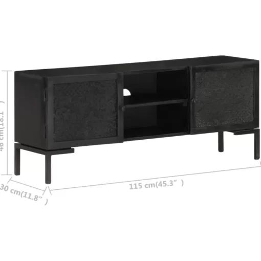 vidaXL Tv Benches & Tv Stands* Tv Stand Black 45.3"X11.8"X18.1" Solid Wood Mango