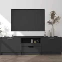 vidaXL Tv Benches & Tv Stands* Tv Stand Black 55.1"X13.8"X15.7" Engineered Wood