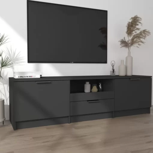 vidaXL Tv Benches & Tv Stands* Tv Stand Black 55.1"X13.8"X15.7" Engineered Wood